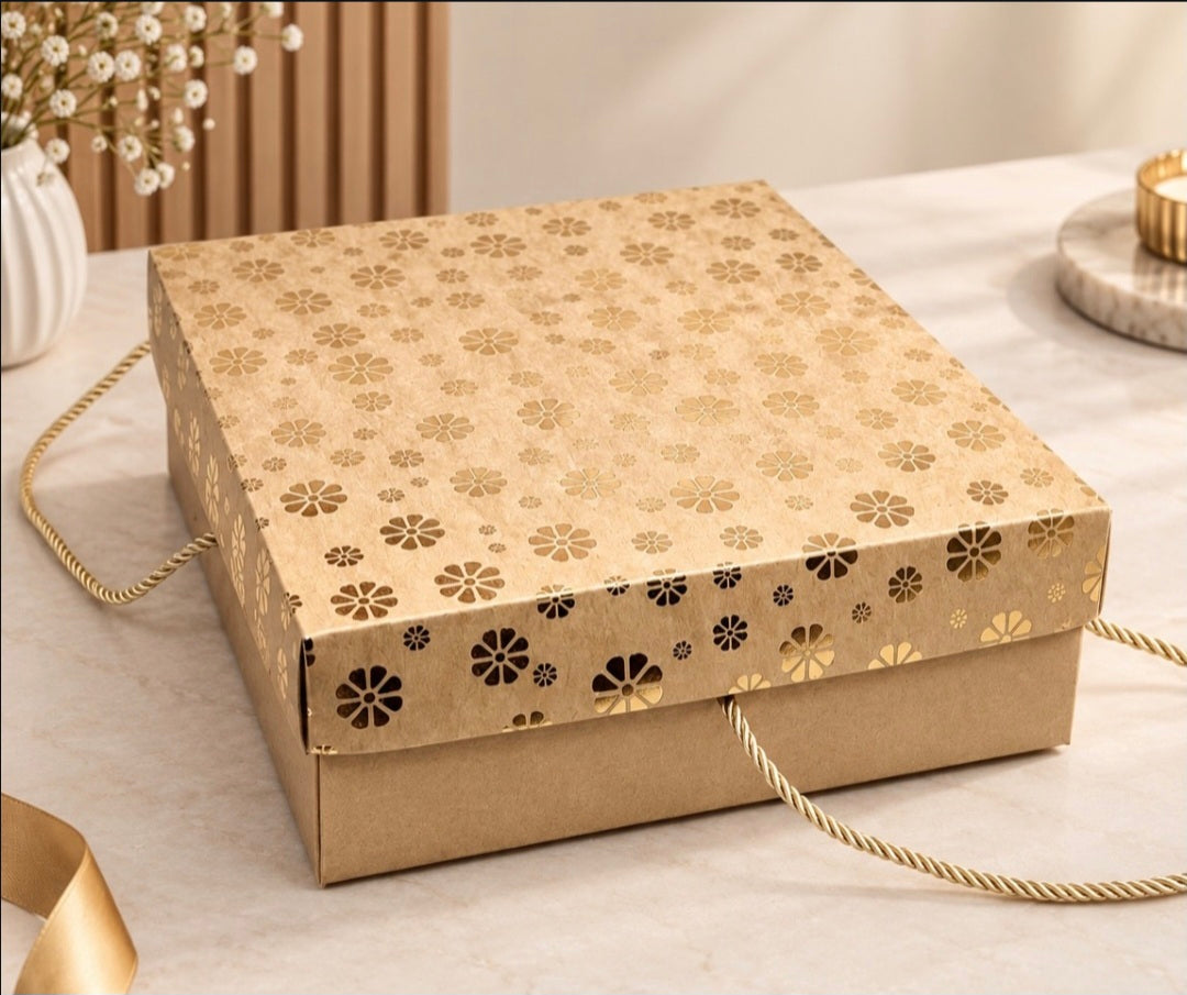 HAMPER BOX WITH GOLDEN FOIL | SIZE 10x10x3.5