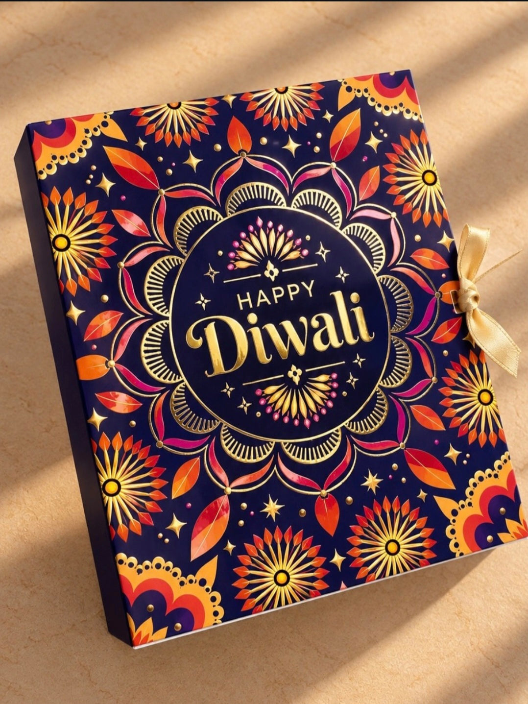 New Diwali Hamper Box with Gold Foil Printing 10 x8x3(Pack of 5 pc)