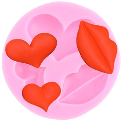 Lips Heart Shape Fondant/Chocolate Silicone Mould