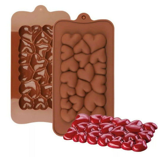 3 D Hearts Bar Chocolate Silicon Mould