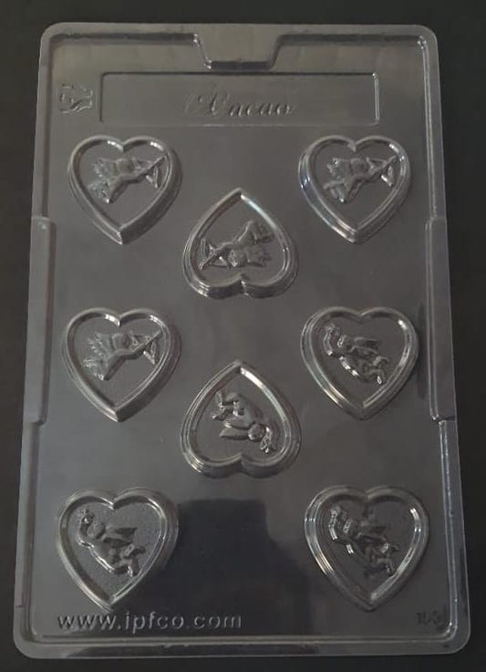 Cacao Heart with Love Angel Design Chocolate Pvc Mould