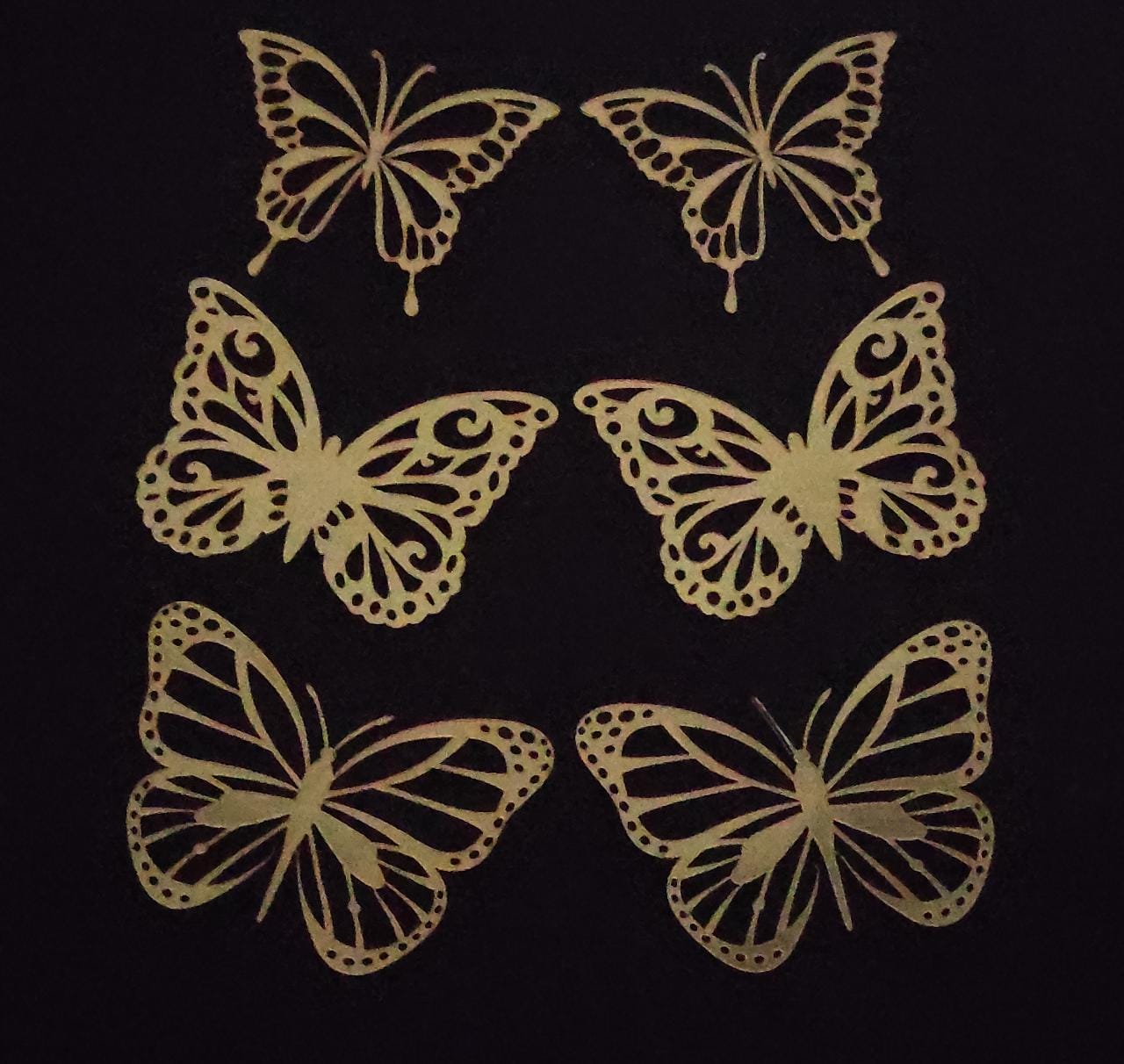 6 PCs Acyrlic Golden Non Edible Butterfly For Cake Decoration(Big)