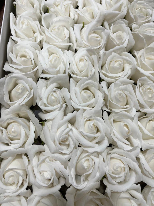 Beautiful White Color Artificial Soft Roses ( Pack Of 5)